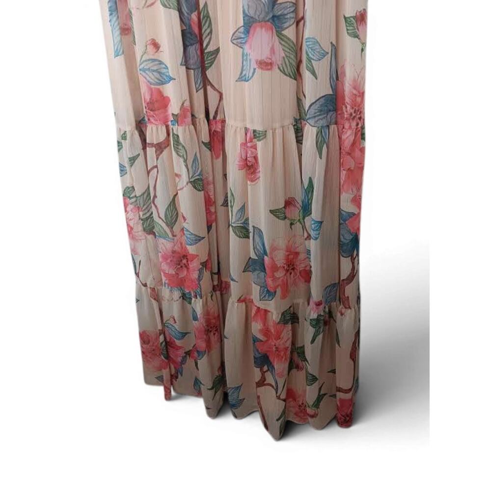 New with Tags Ieena Mac Duggal 70203 Floral High Neck Pleated Maxi Dress Size 2 - Picture 6 of 16